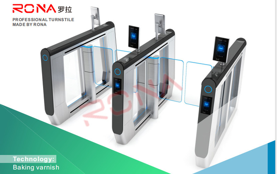 ซื้อ อ่านบัตร RFID จดหมายนิ้วมือ ประตูความเร็ว หมุนสแตนเลสสําหรับอาคารสํานักงาน online manufacture