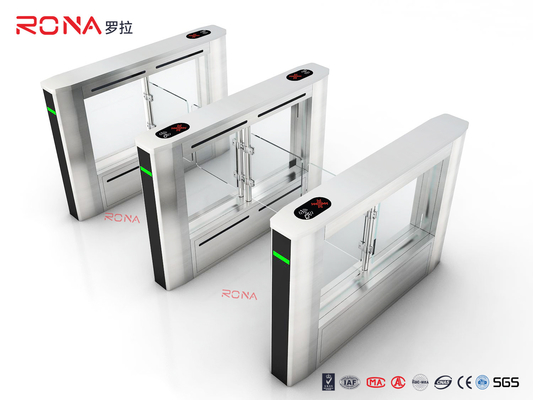 ซื้อ TCP / IP Security ประตูล็อคไฟฟ้าสวิง ประตูกั้นคนเดิน Turnstyle Fastlane Glass online manufacture