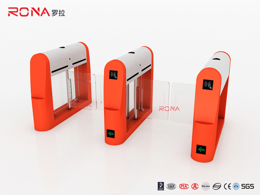 สีส้มหน้าตา Swing Barrier Gate ประตูรักษาความปลอดภัยสําหรับคนเดิน สําหรับสวนสนุก