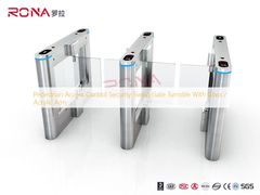 การควบคุมการเข้าถึงคนเดิน การรักษาความปลอดภัย Swing Gate Turnstile With Glass / Acrylic Arm
