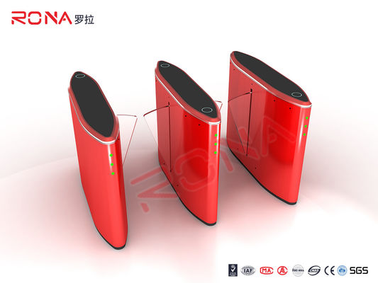 DC24V มอเตอร์ไร้แปรงถ่าน Flap Barrier Gate ความกว้างของทางเดิน 550 มม. ทาสีแดง / น้ำเงิน / เทา