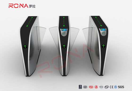 เครื่องอ่านลายนิ้วมือ Flap Barrier Gate Acrylic Flap Barrier Turnstile